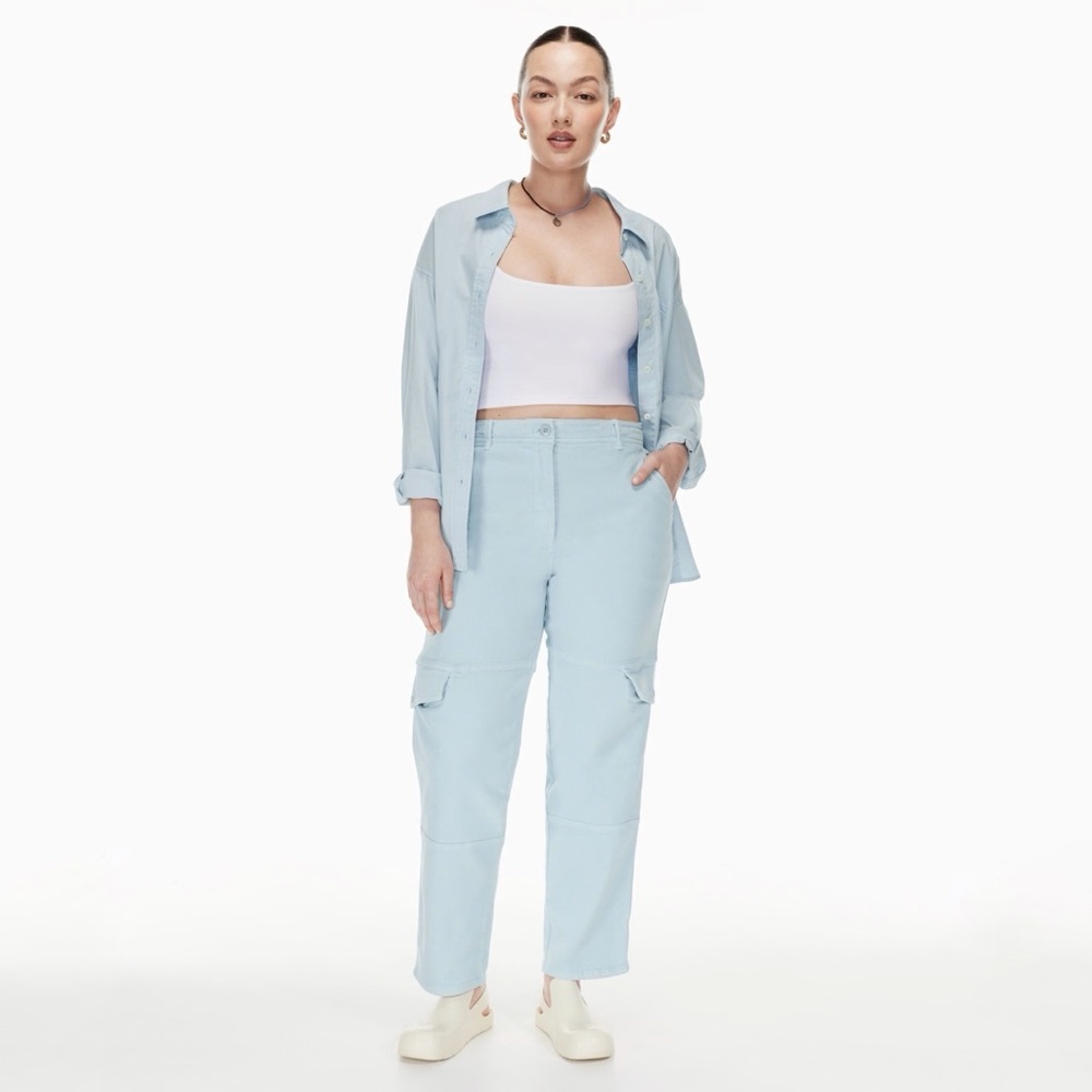 Aritzia | Wilfred Free | Maeve‎ Mid-Rise Twill Cargo Pants Pastel Blue Size 2